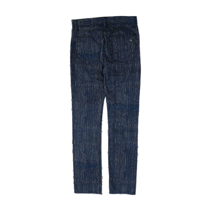 Blue Striped Straight Pants