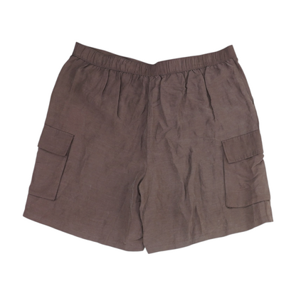 Brown Solid Chino Shorts