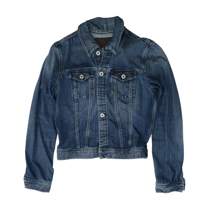 Blue Solid Denim Jacket