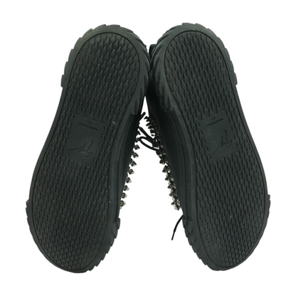 Black Blabber Studded Leather High-Top Sneakers High-Top Athletic Shoes