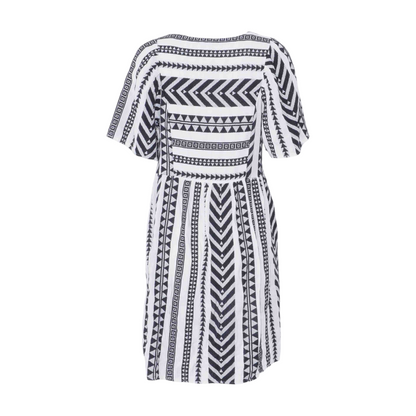 White Tall Geometric Mini Dress