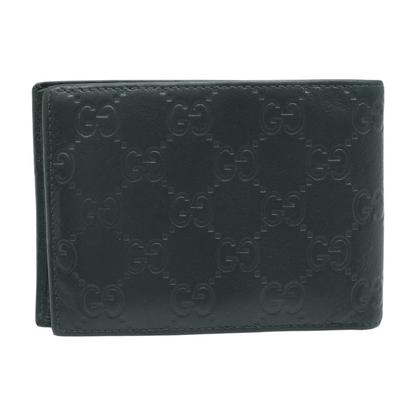 GG Emblem Bi-Fold Wallet in Black Leather