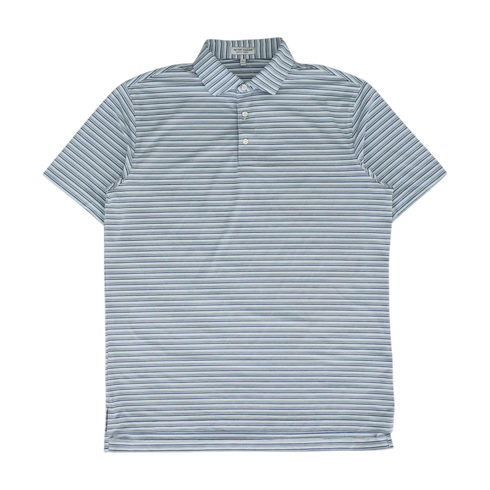 White Striped Short Sleeve Polo