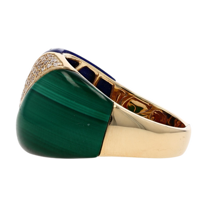 1/6 ctw 14K Yellow Gold Malachite Statement Ring
