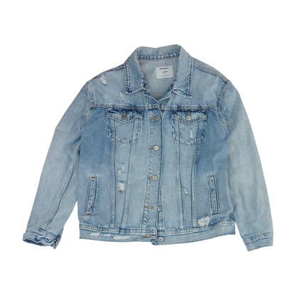Blue Solid Denim Jacket