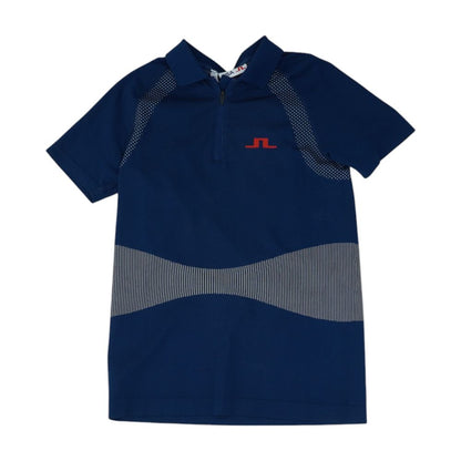 Navy Polo Knit Top