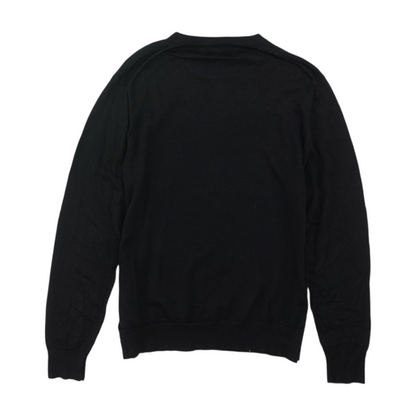 Black Solid Pullover Sweater