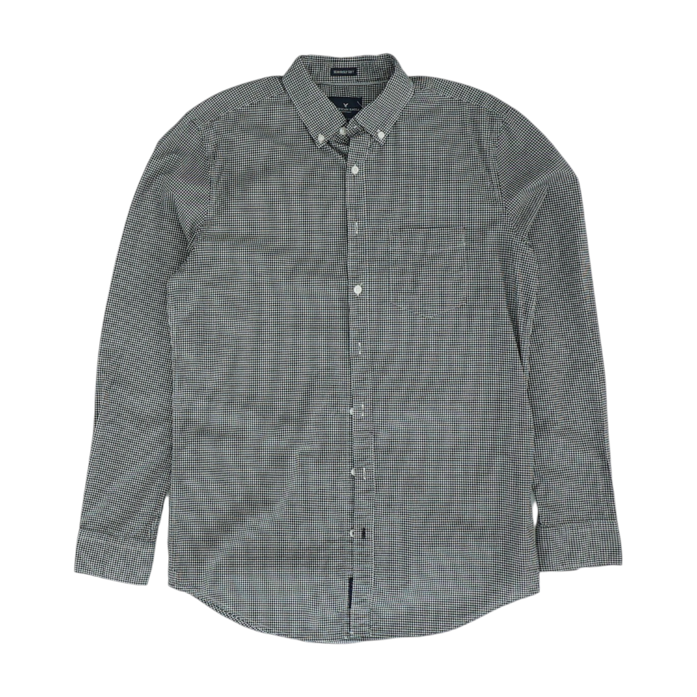 Black Check Long Sleeve Button Down