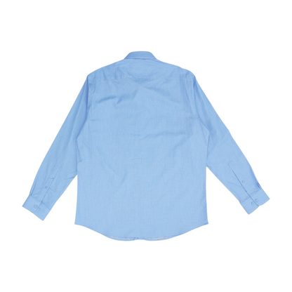 Blue Geometric Long Sleeve Button Down