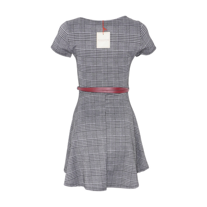 Black Houndstooth Mini Dress