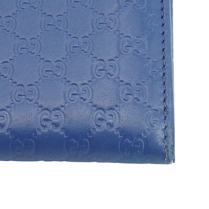 Blue Microguccissima Leather Continental Wallet