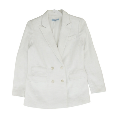 White Solid Blazer