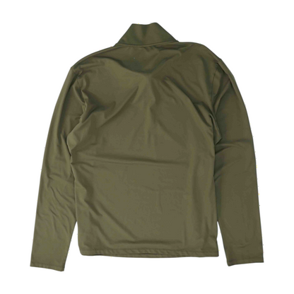 Brown Solid 1/4 Zip Pullover