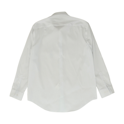 White Solid Long Sleeve Button Down