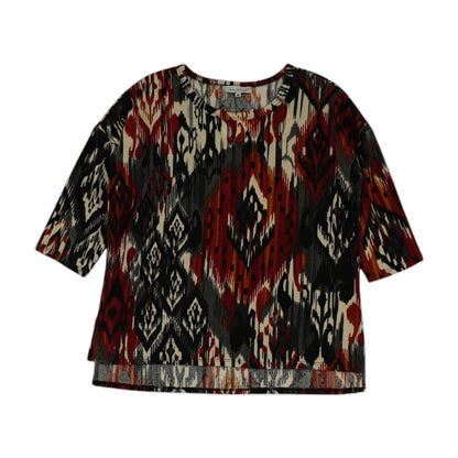 Red Ikat Knit Top