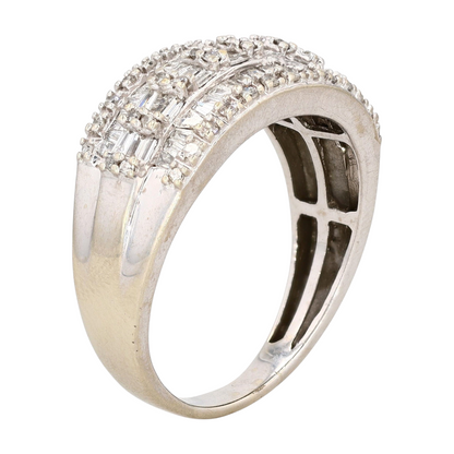 1/2 ctw 10K White Gold Diamond Band Ring