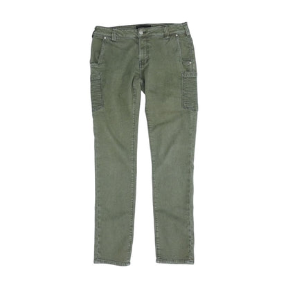 Green Mid Rise Slim Leg Jeans