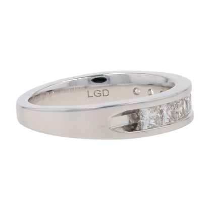 1 Ct 10K White Gold Lab Grown Diamond Princess Cut Channel Set Band