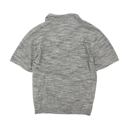 Gray Solid Short Sleeve Polo