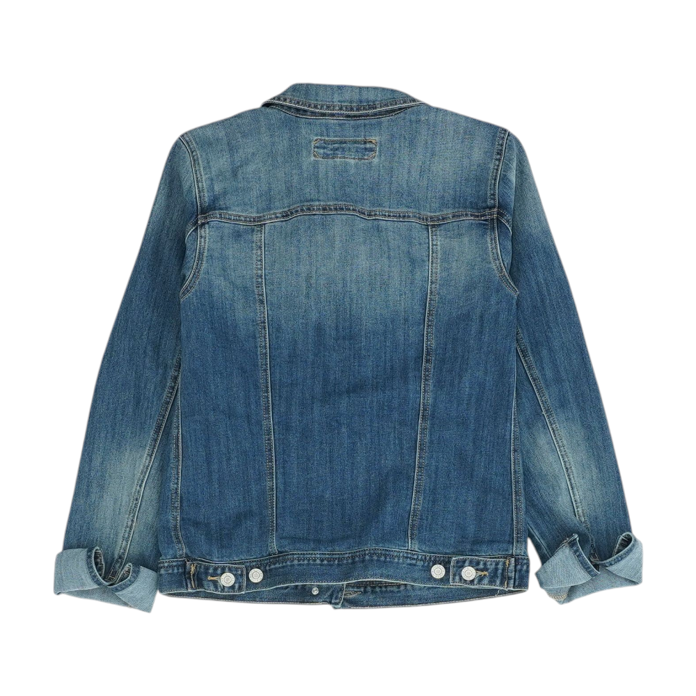 Blue Solid Denim Jacket