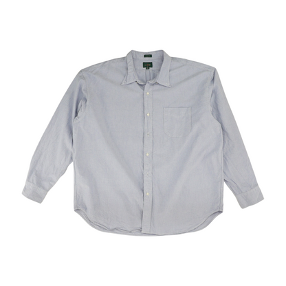 Blue Solid Long Sleeve Button Down