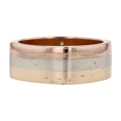 1/6 ctw 14K Tri-Tone Gold Diamond Band