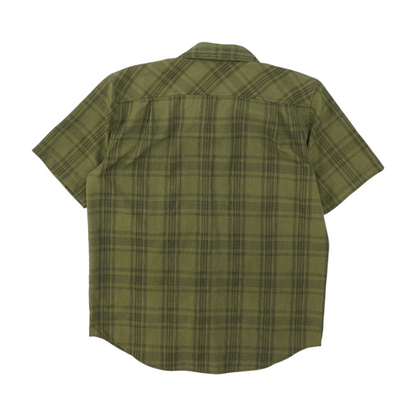 Green Plaid Short Sleeve Button Down