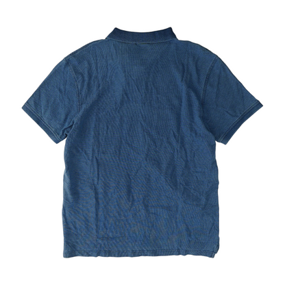 Blue Solid Short Sleeve Polo