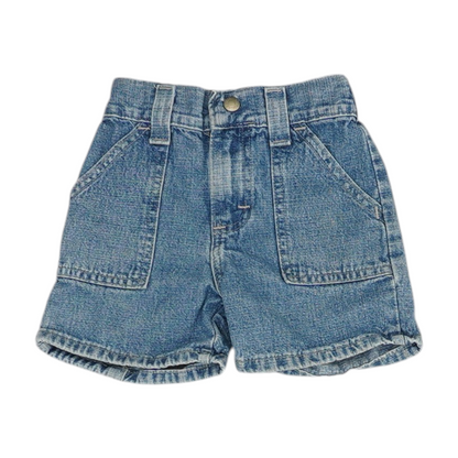 Blue Solid Denim Shorts