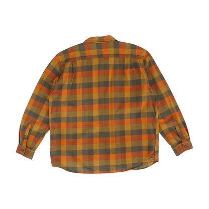 Coral Check Flannel Button Down