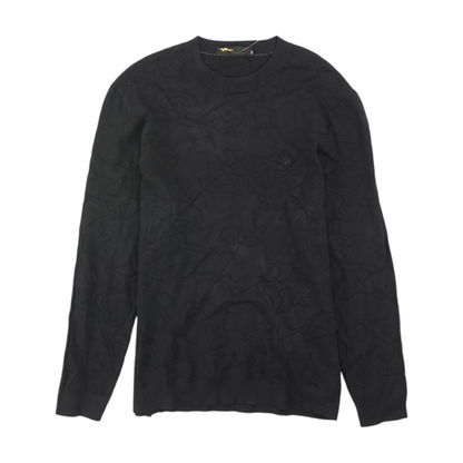 Black Solid Pullover Sweater
