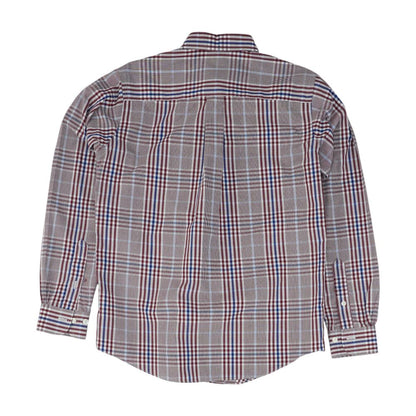 Maroon Plaid Long Sleeve Button Down