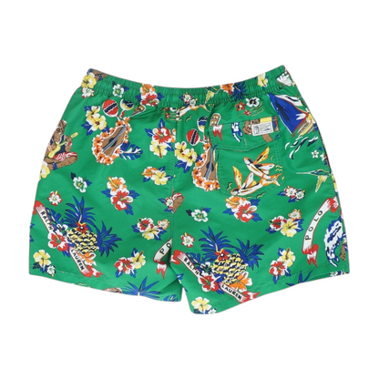 Green Graphic Swim Bottom