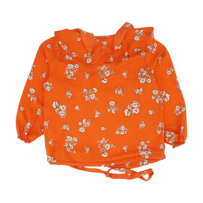 Orange Floral Blouse
