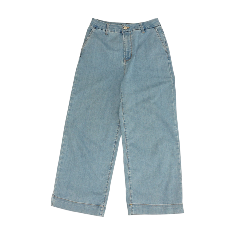 Blue Petite Wide Leg Jeans