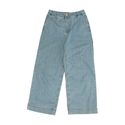Blue Petite Wide Leg Jeans
