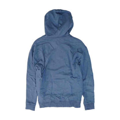 Blue Solid Hoodie Pullover