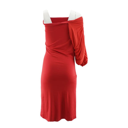 Red Solid Maxi Dress