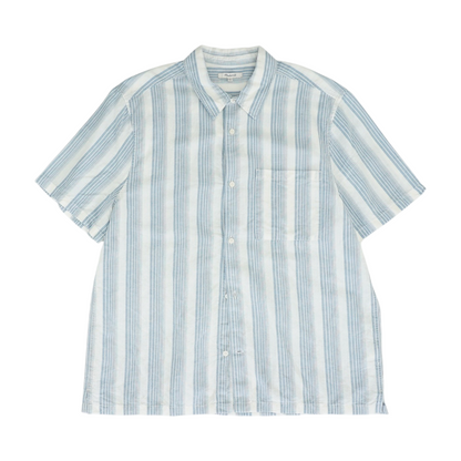 Blue Striped Short Sleeve Button Down
