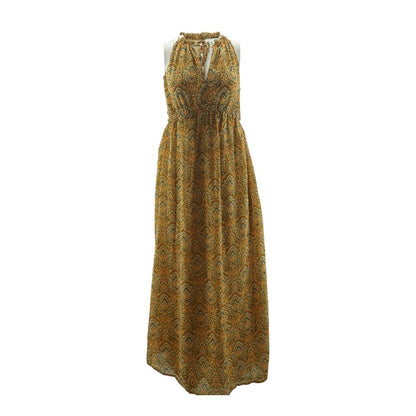 Beige Paisley Midi Dress