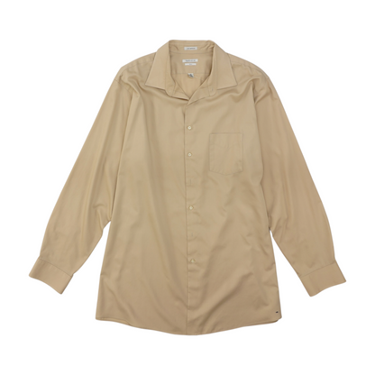 Tan Tall Solid Long Sleeve Button Down