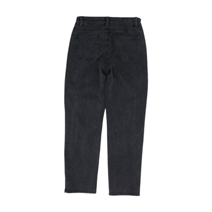 Black Solid Mid Rise Jeans