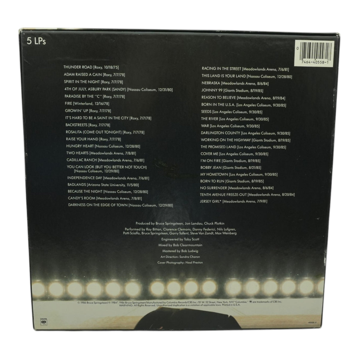 Bruce Springsteen & the E Street Band Live(1975-85) Record