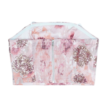 Pink Floral Cropped Blouse