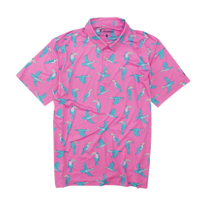 Pink Print Short Sleeve Polo