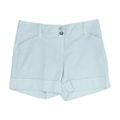 White Solid Chino Shorts