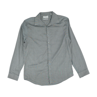 Black Geometric Long Sleeve Button Down