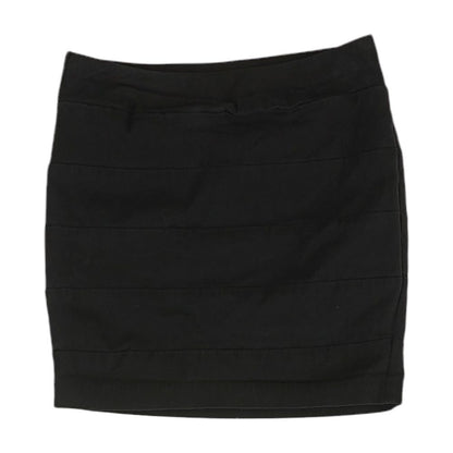 Black Solid Mini Skirt