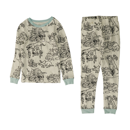 White Print Pajama Set