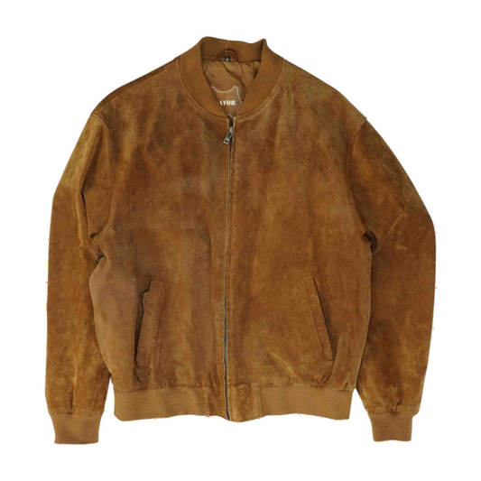 Brown Solid Leather Jacket